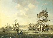 Nicolaas Baur The Anglo-Dutch fleet in the Bay of Algiers oil painting